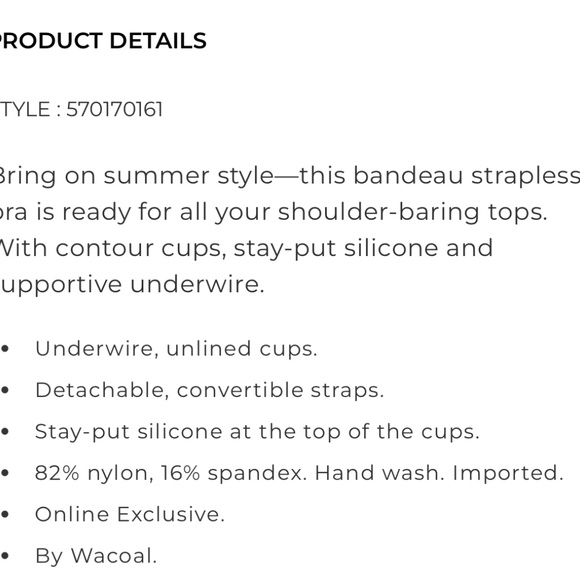 NWT Wacoal Halo Nude Lace Strapless Bra Sz 36DDD - Picture 6 of 6